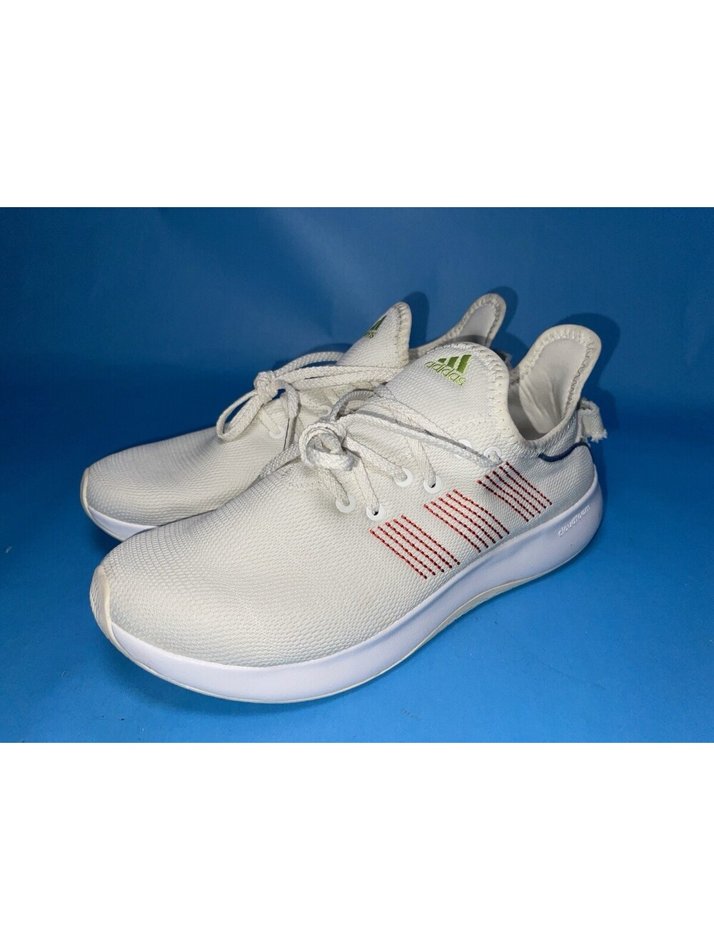 Adidas Women's Cloudfoam Pure Running Shoes Size 9 White Red Pullim